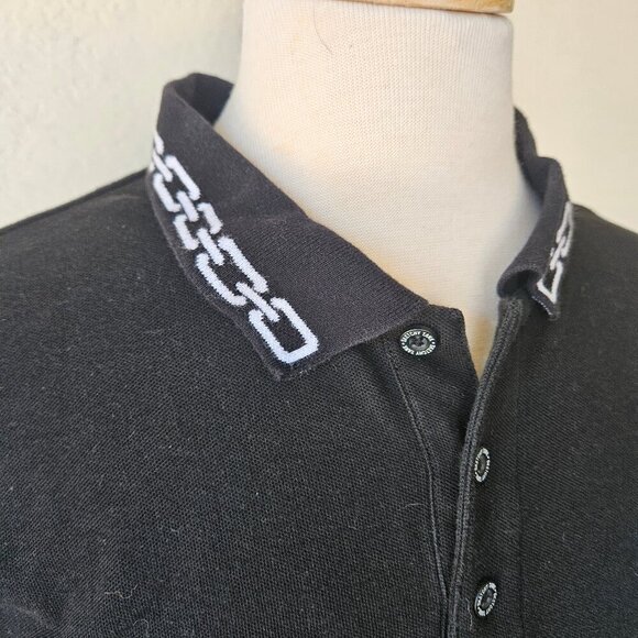 Lurking Class by Sketchy Tank Chains Collar Embroidered Black Polo Shirt Alt L - Picture 4 of 6